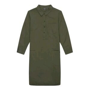 Patagonia Army Green Shirt Dress Womens Size Xs Long Sleeve Button Up